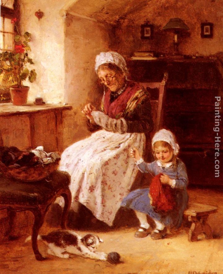 Hugo Oehmichen The Sewing Lesson